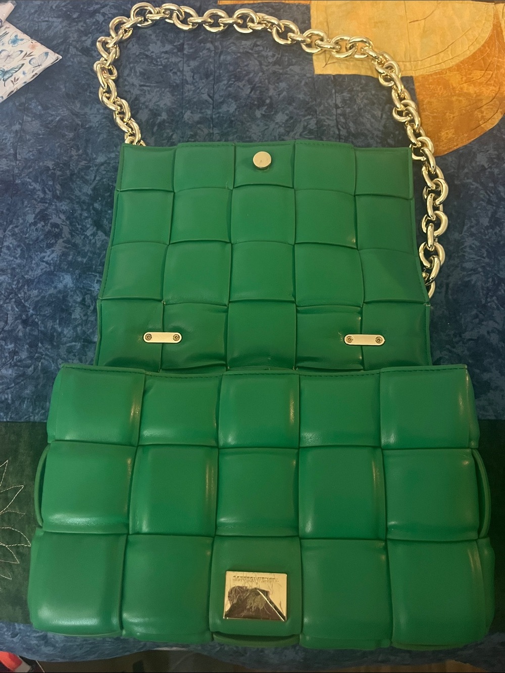Green Quilted Chain Shoulder Bag - Fashion Brand